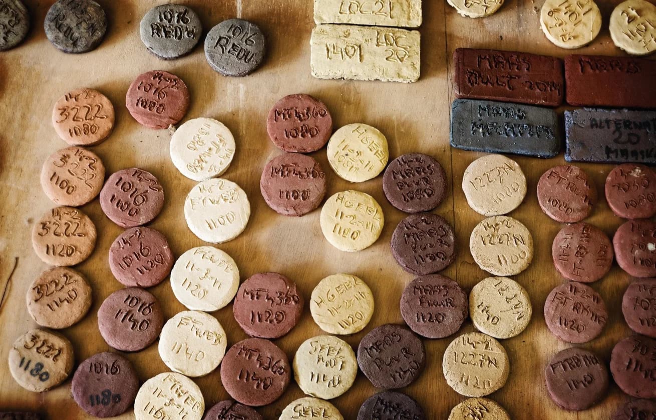 Образцы минеральных пигментов для окрашивания плитки